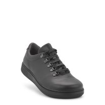 New Feet Black Snörningsskor, slätt läder
