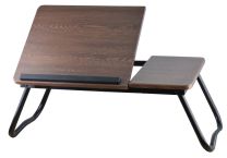 Sängbord med vippplatta Brun/Svart