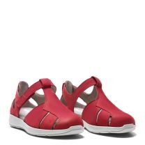 New Feet Röd sandal med stängd häl och tå
